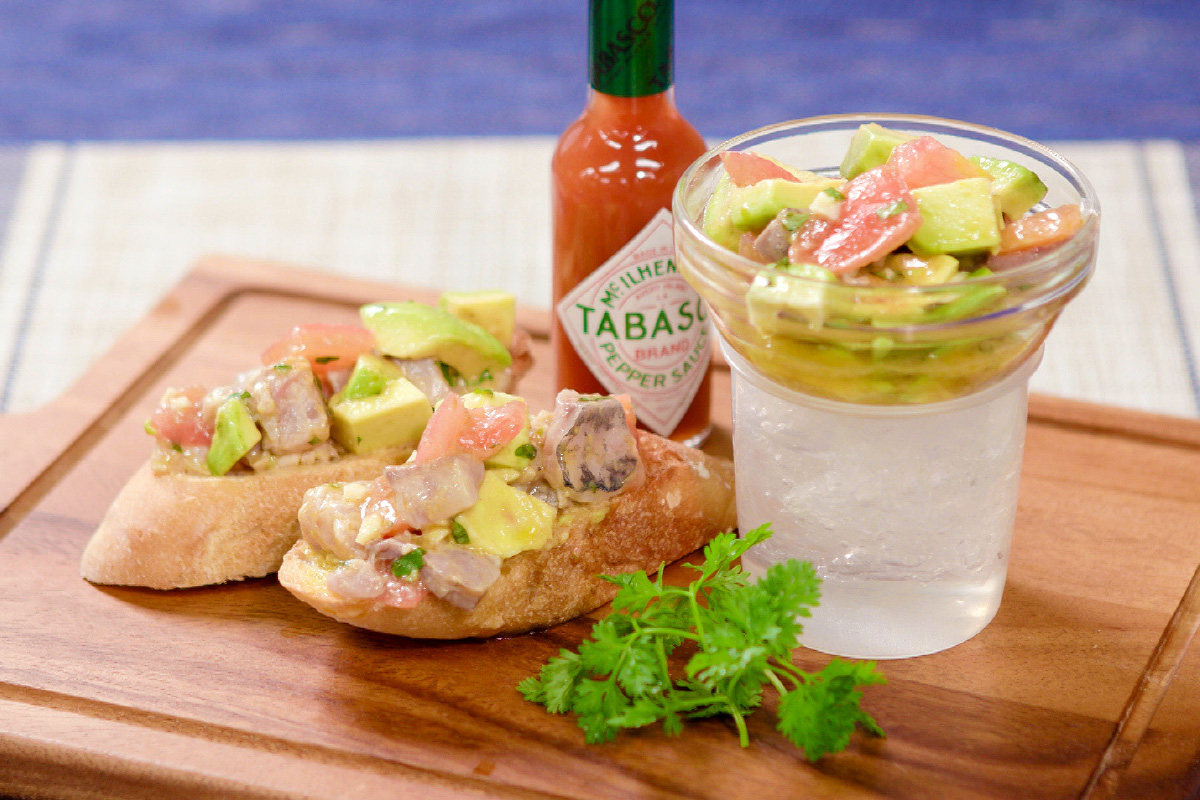 瀬つきあじのお刺身 ハワイ風ポキ