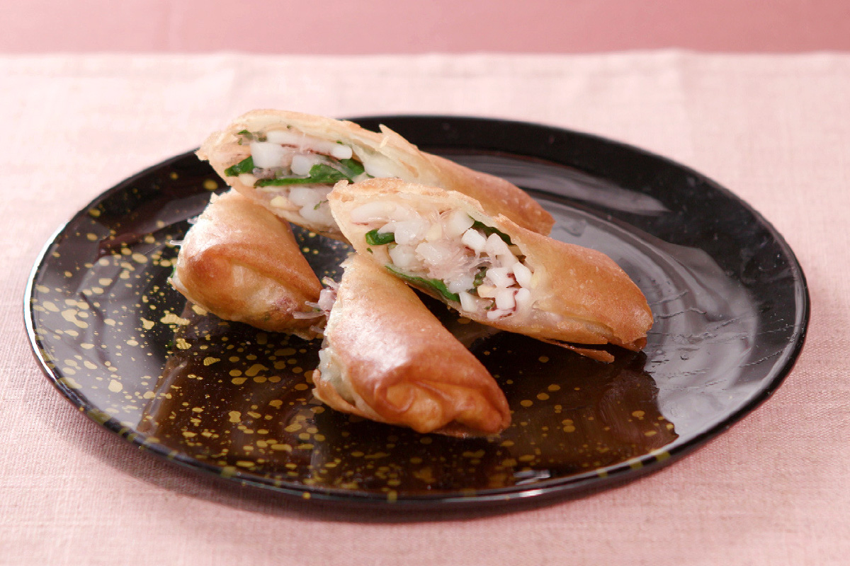 ケンサキイカと春雨の春巻き